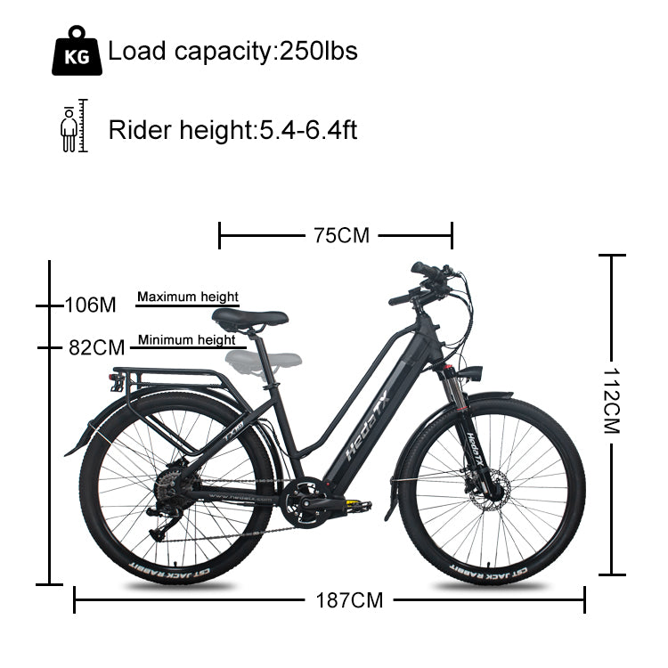 HedaTX TX10 9-speed 500w 48v 15.6Ah 27.5'' city ebike